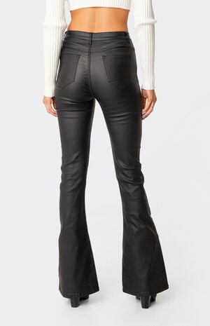 Luna Faux Leather Flare Jeans image number 5