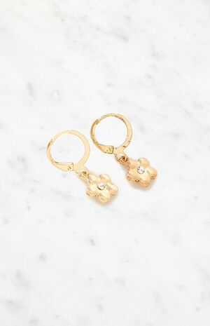 Gold Daisy Earrings image number 2