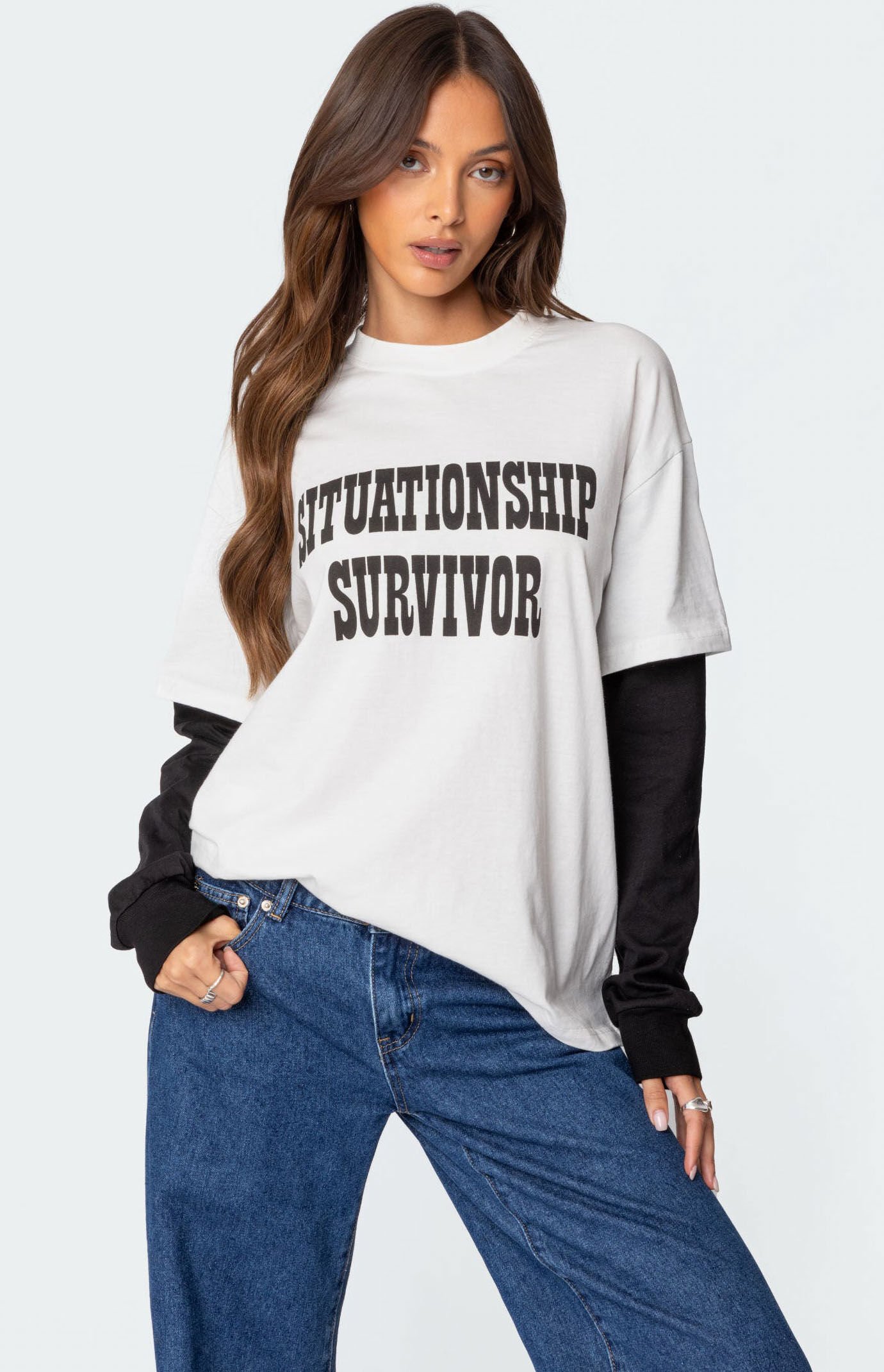 Situationship Oversized Layered T-Shirt