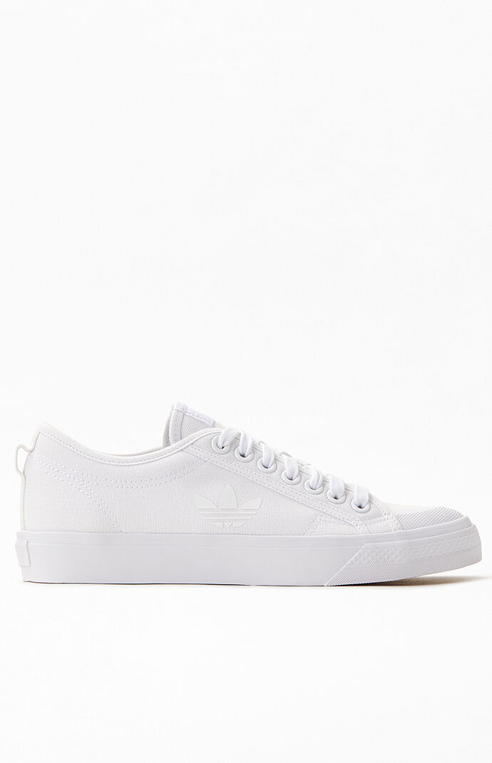 adidas Women s White Nizza Trefoil Sneakers PacSun