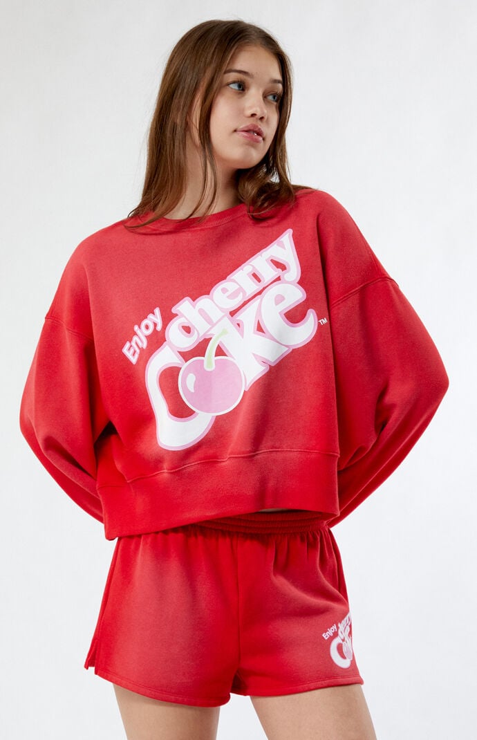 Coca Cola By PacSun Cherry Coke Boxy Crew Neck Sweatshirt PacSun