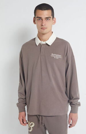 By PacSun Contrast Long Sleeve Polo Shirt image number 1