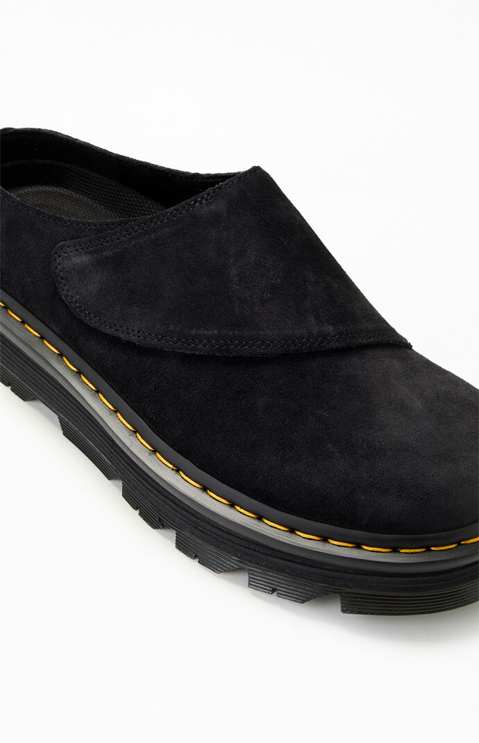 Dr Martens Black Zebzag Suede Anywair Platform Mules | PacSun