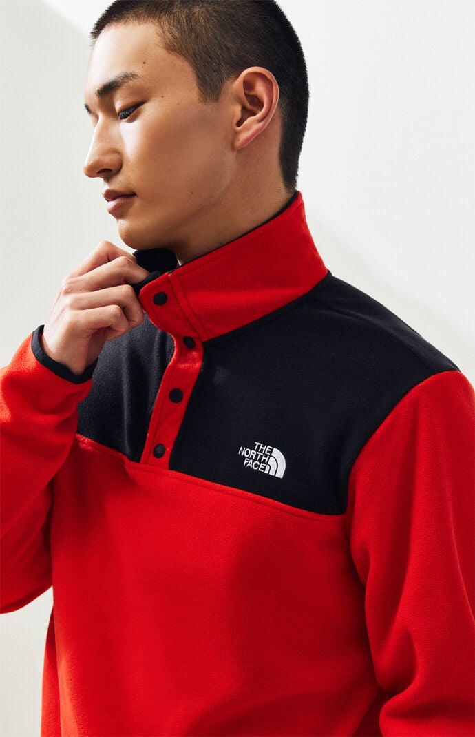 Red Glacier Snap-Neck Pullover