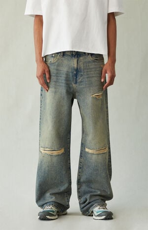 Blake Extreme Baggy Jeans Ripped Dark Blue Tint