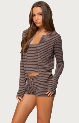 Lillian Striped Button Up Knit Cardigan image number 2