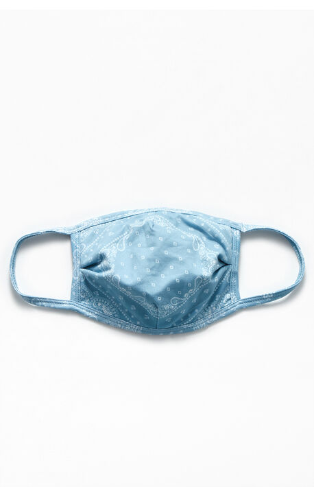 Light Blue Paisley Face Mask