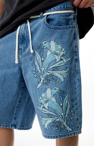 x Pacsun Moon Flask Lily Baggy Denim Shorts image number 7