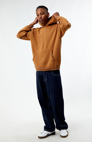 Brown Solid Hoodie image number 4