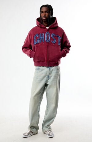 Ghost Washed Cropped Full Zip Hoodie image number 5