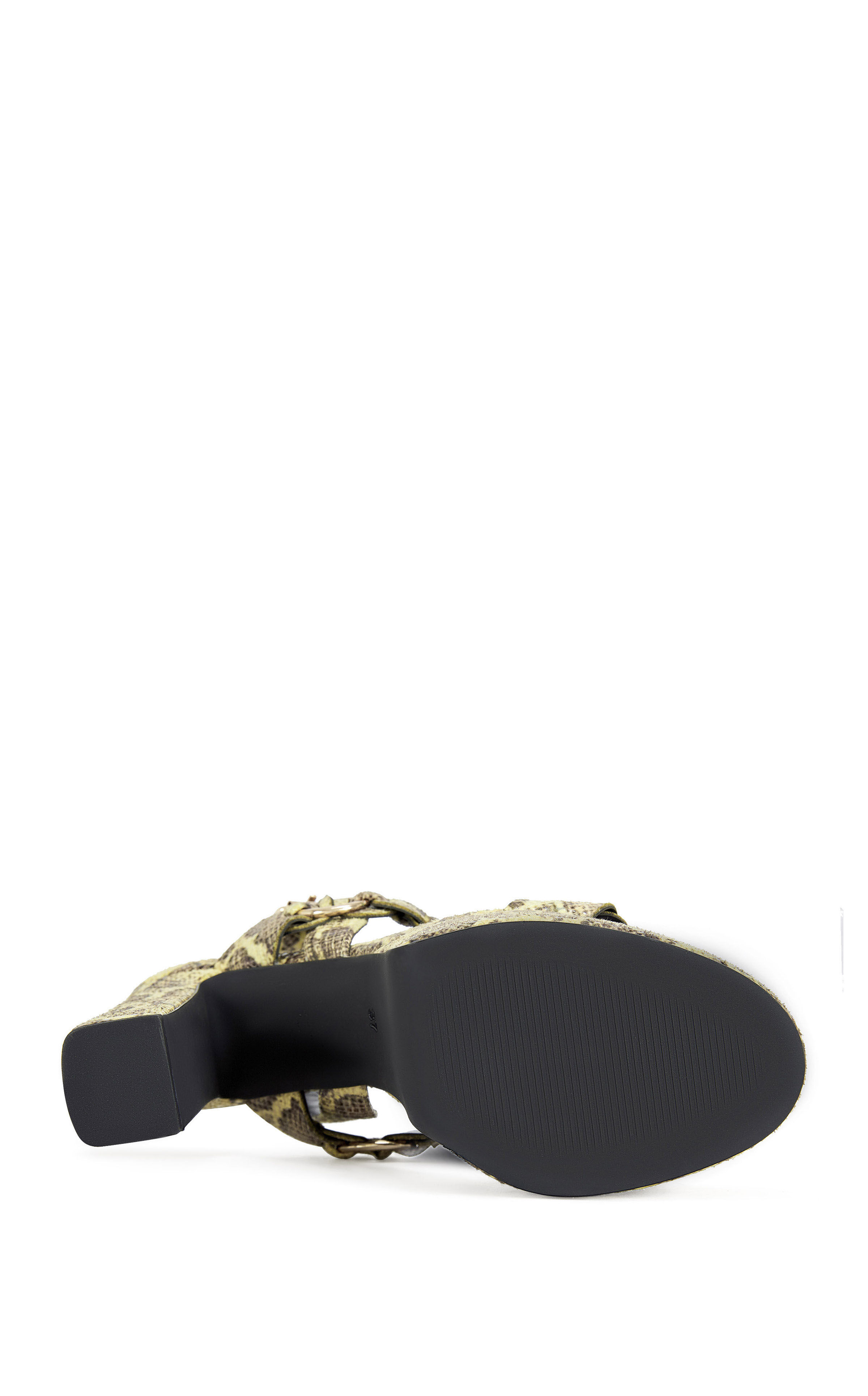 AZALEA WANG Women's Tarynn Yellow Snake Block Sandals | Pacsun