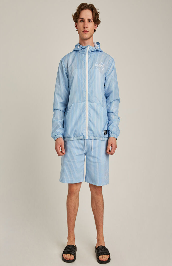 Pinstriped Windbreaker Jacket