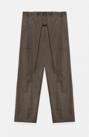 Brown Textured Nylon Utility Pants image number 1