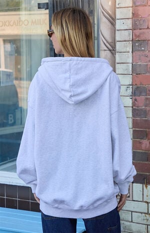 Melange Christy Zip Up Oversized Hoodie image number 4