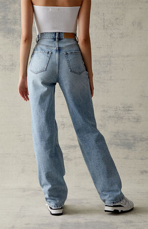 Eco Light Blue Ripped '90s Boyfriend Jeans image number 4