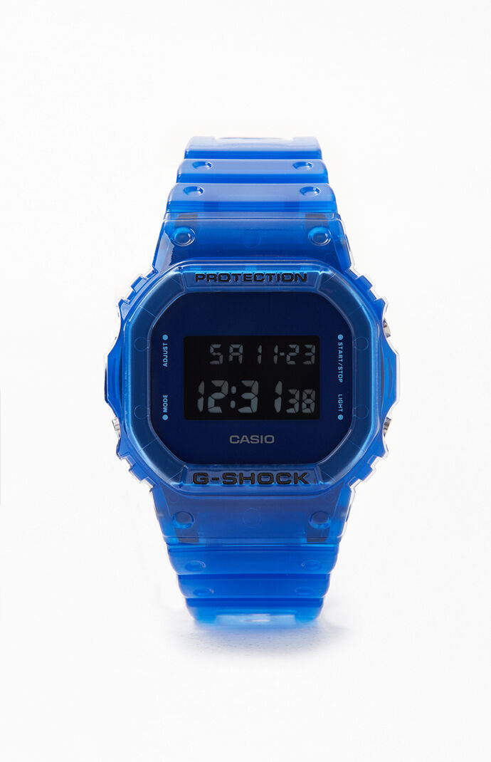 Blue Color Skeleton Digital Watch