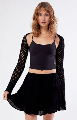 Black Tiered Mini Skirt image number 2