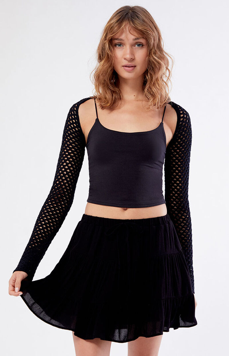 LA Hearts Black Tiered Mini Skirt | PacSun