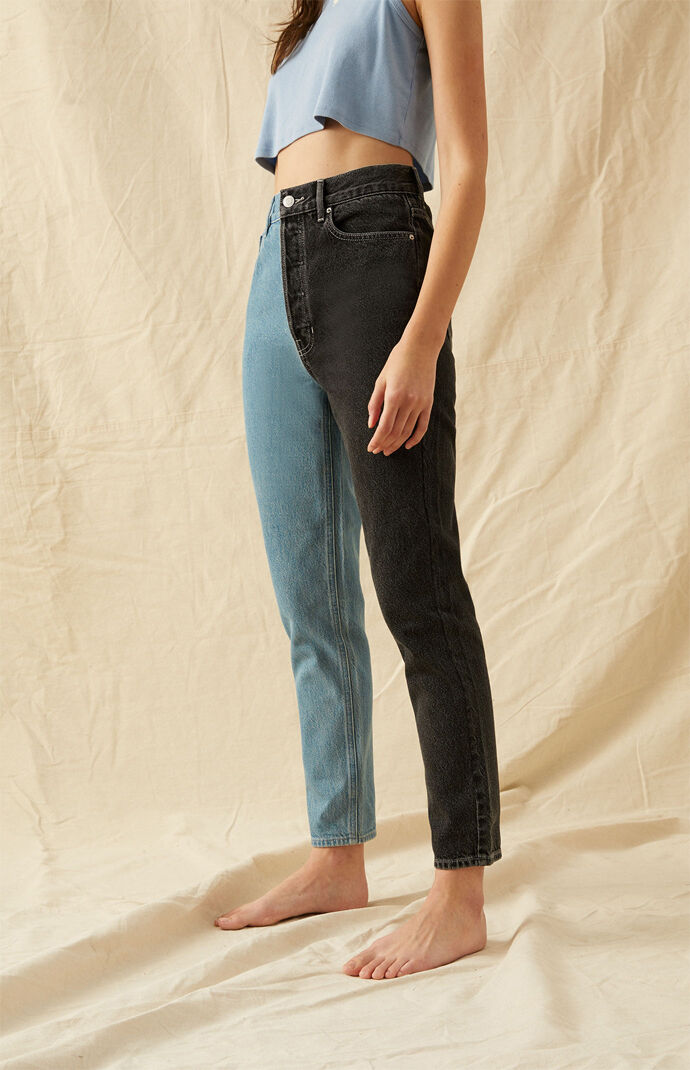 pacsun two tone paneled utility cargo jeans