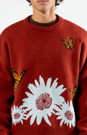 Floral Butterfly Cropped Sweater image number 2
