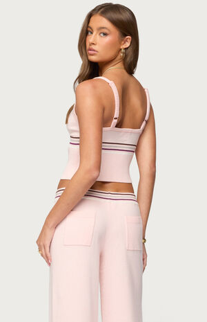 Miya Stripey Ribbed Knit Tank Top image number 3