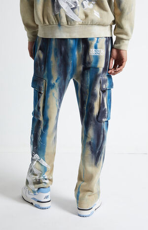 League of Legends Men's Akali Dyed Cargo Sweatpants in Tie Dye - Size Small