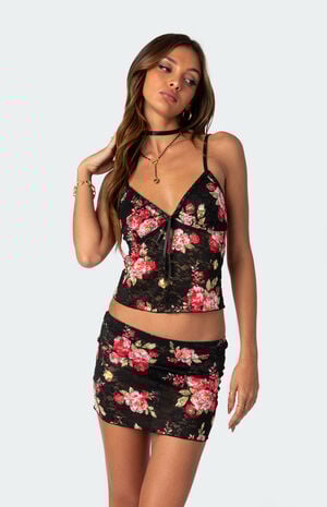 Portofino Printed Sheer Lace Tank Top image number 3