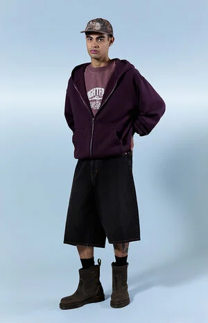 Blaine Ultra Baggy Jorts Contrast Stitch Black image number 1