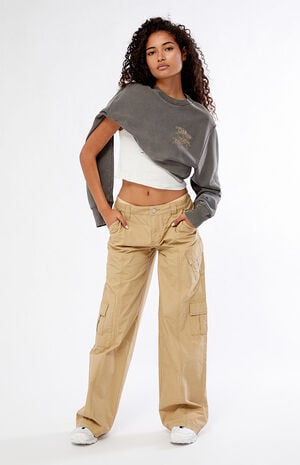 Brown Reverse Weave Crew Neck Sweatshirt image number 1