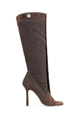 Women's Kazuki Burnt Orange Velvet Stiletto Boots image number 1