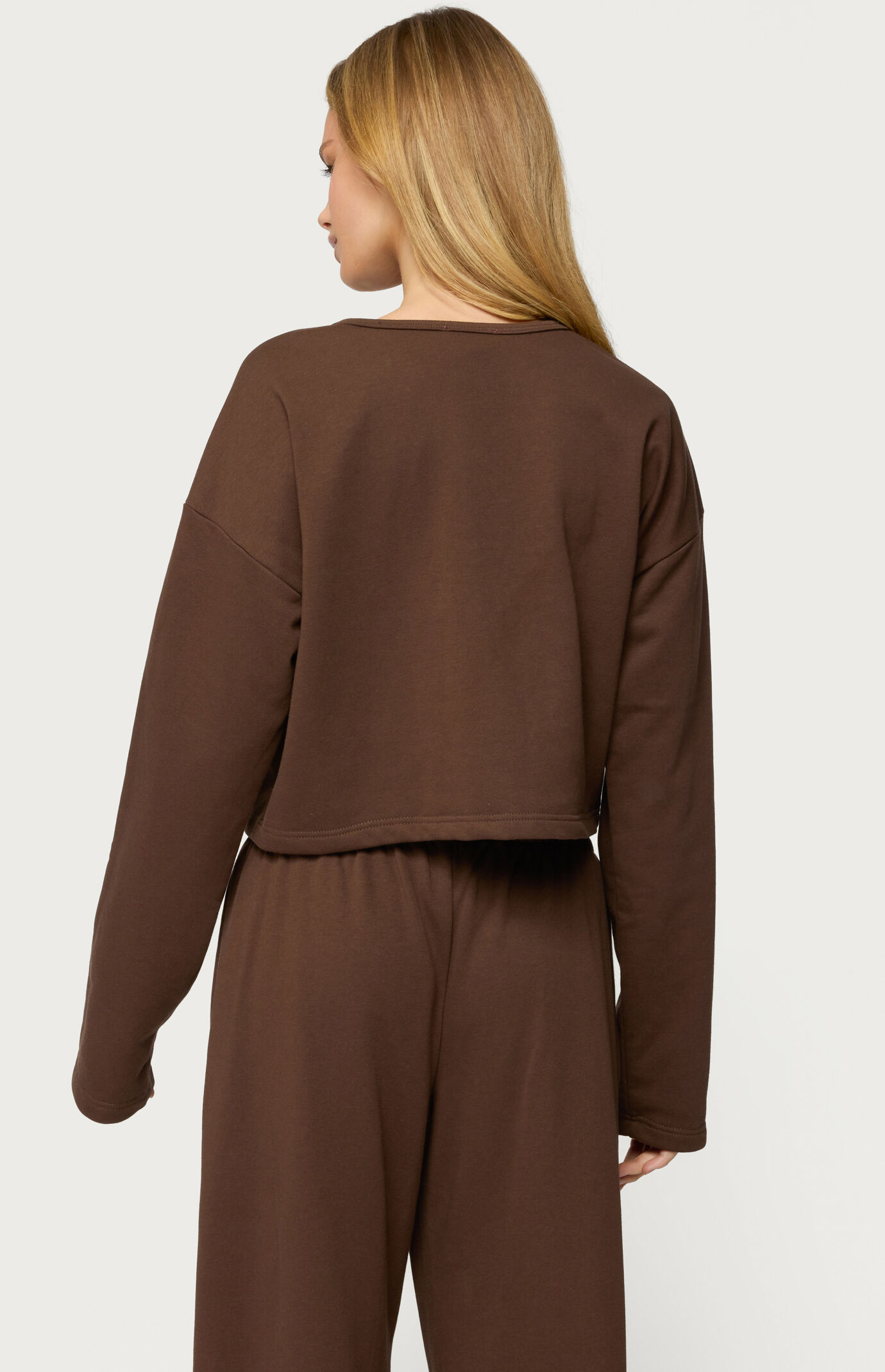 Edikted Binah Oversized French Terry Button Up Sweatshirt