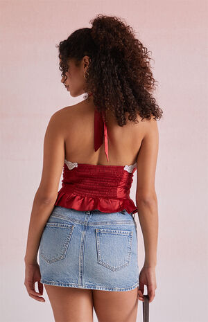 Bella Lace Trim Halter Top image number 4