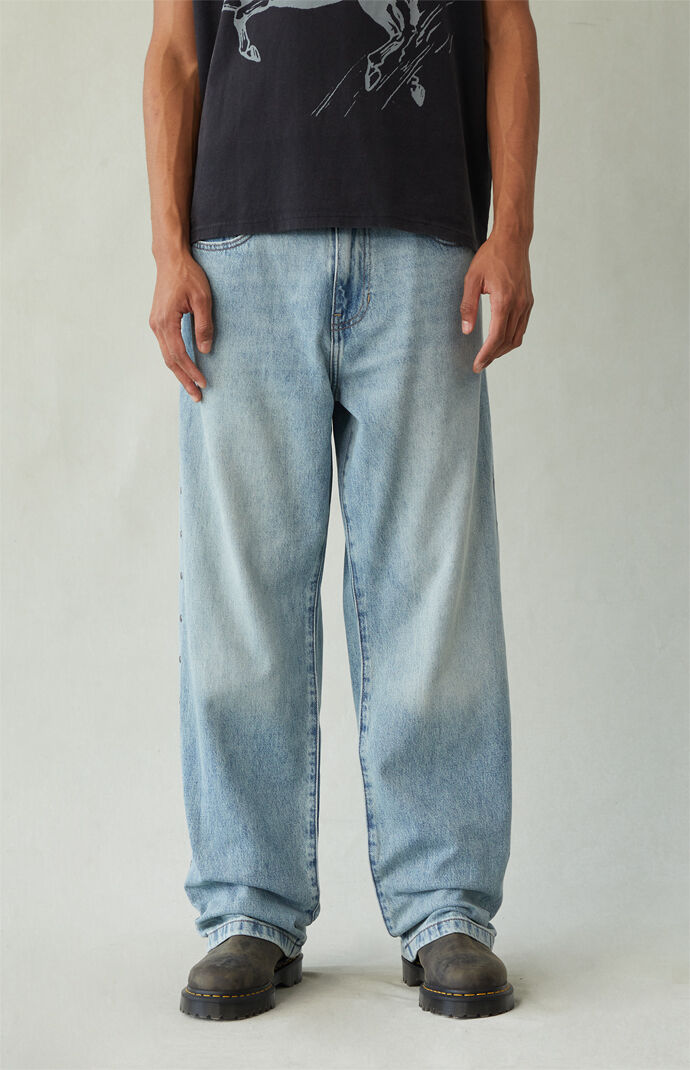 Pacsun Dylan Baggy Jeans Studded Medium Blue | Pacsun