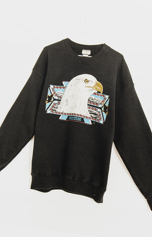 Upcycled Bald Eagle Crew Neck Sweatshirt image number 2