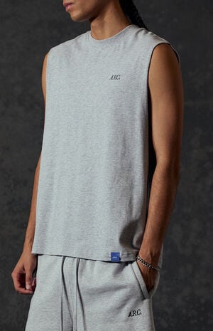 Heather Grey Standard Cut Off Muscle T-Shirt image number 4