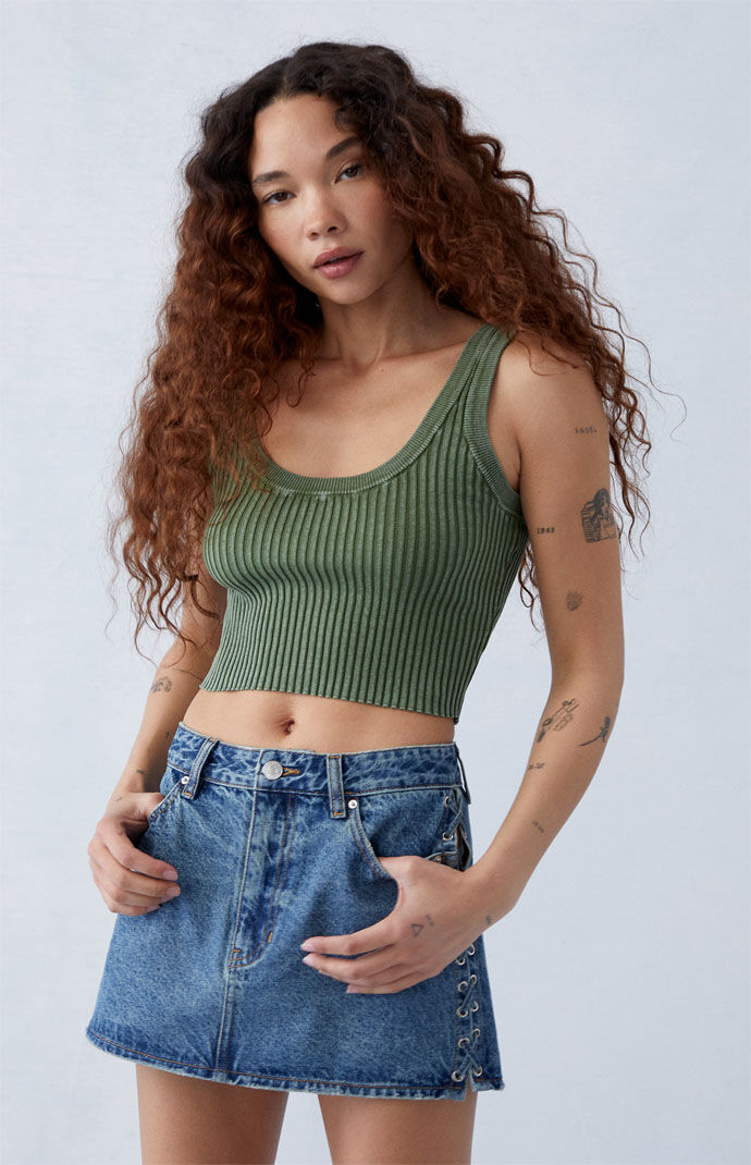 【Kashiko】23ss Low-rise Denim Skirt Pants MakeMeChic Women's Denim Skirt Y2K Denim Skort Low Rise Mini
