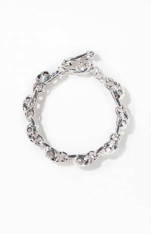 Silver Skull And Bones Bracelet image number 1