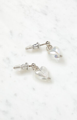 Clear Heart Earrings image number 2