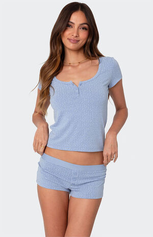 Lorelei Printed Pointelle Top image number 1