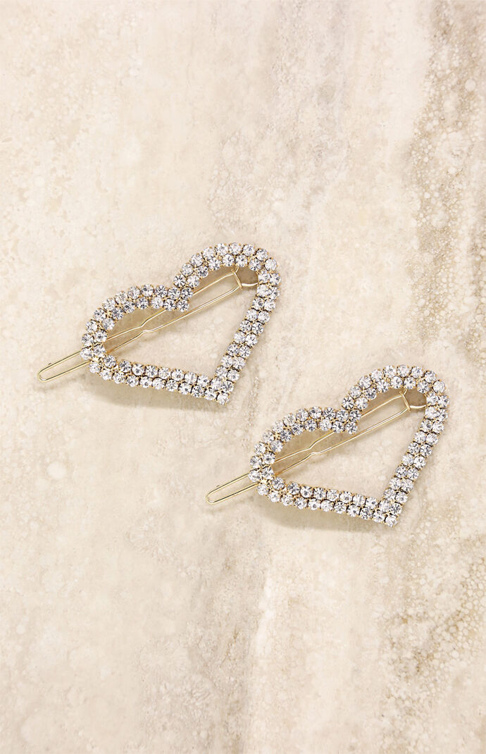 Aphrodite Heart Crystal Hair Barrettes