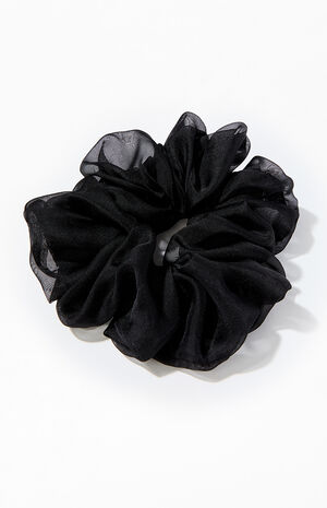 Black Jumbo Chiffon Hair Scrunchie image number 2