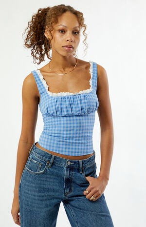 Plaid Corset Tank Top image number 2