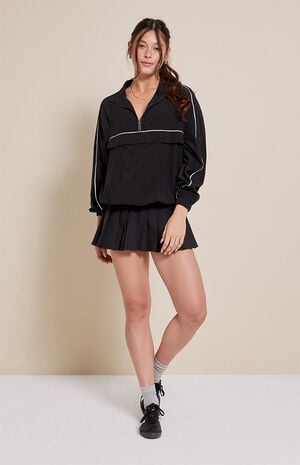 Active Black Half Zip Windbreaker Track Jacket image number 4