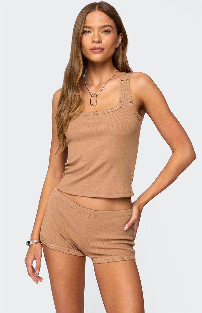 Edikted Hasel Grommet Ribbed Tank Top