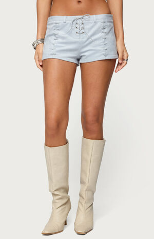 Sloane Faux Suede Micro Shorts image number 1