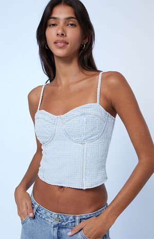 Longline Denim Corset Top image number 2