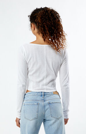 Hana Pointelle Long Sleeve Top image number 4