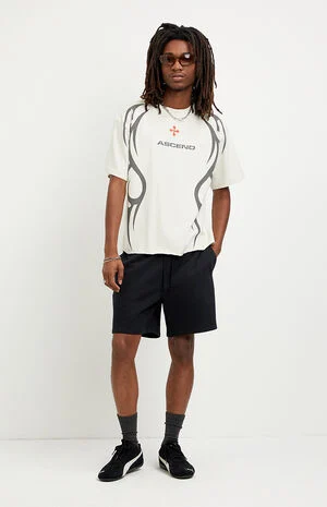 Fleece Black Sweat Shorts image number 1