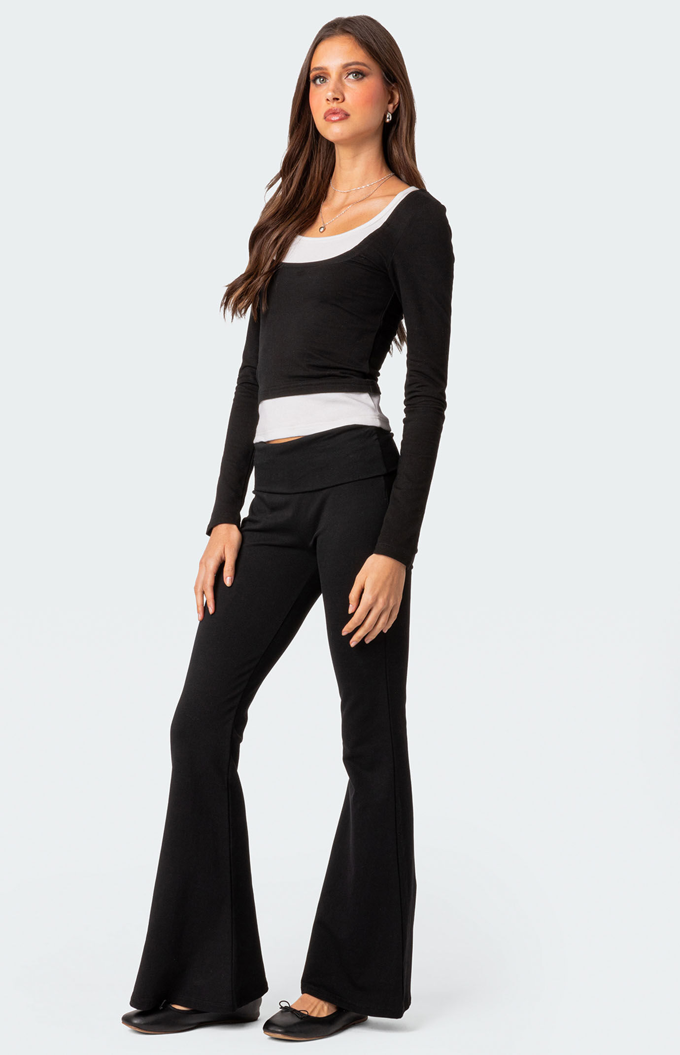 トップス theredthread S bicolor layered tops THEREDTHREAD / ザレッドスレッド】S bicolor layered tops