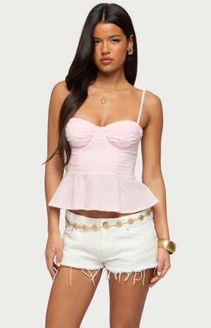 Peplum Linen Look Corset image number 1